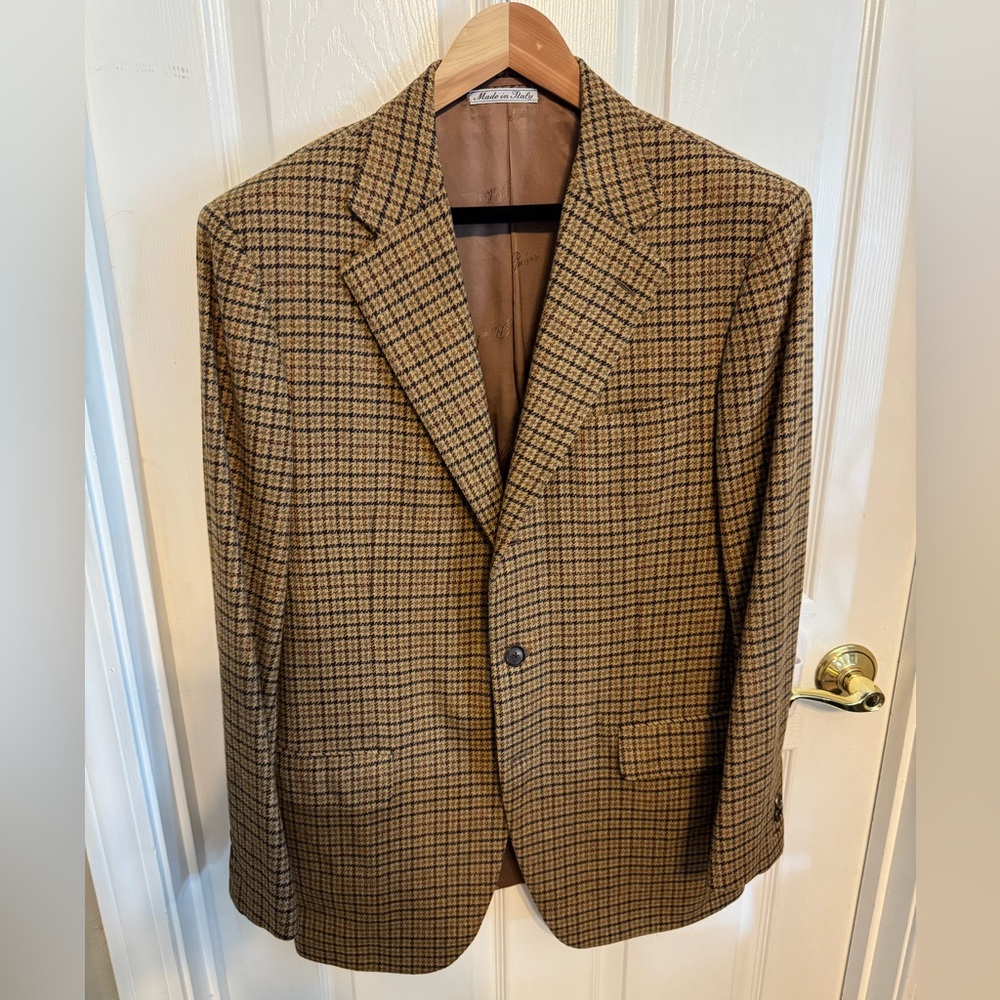 Belvest Sport Jacket 42R guncheck wool & cashmere, 3 roll 2 style. Made in Italy